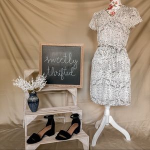 Floral Black and White Dress | Xmas Outfit